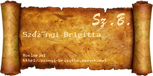 Szőnyi Brigitta névjegykártya